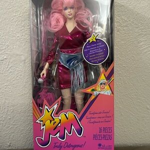 JEM Metallic Pink Doll with Silver Fringe Belt